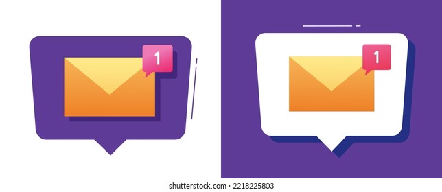 New email inbox message icon vector, digital mail received envelope flat graphic illustration, electronic newsletter letter notice notification technology