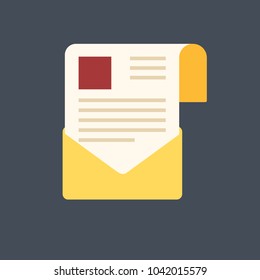 New Email, incoming message. Mail icon. concept of incoming email message, mail delivery service for social network