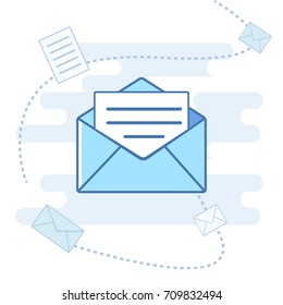 New email message icon. Flat vector illustration