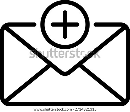 New Email Message Icon with Plus Sign