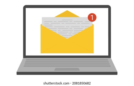 A new email message. The screen shows an envelope with a letter inside.