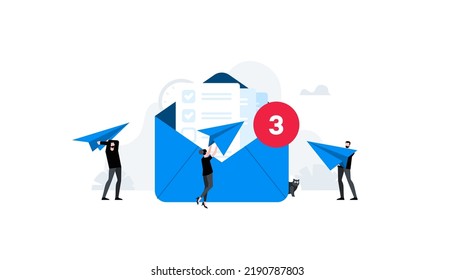 New email notification. Conceptual vector illustration. Social network announcement. Animation ready duik friendly vector template.