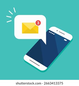 Nueva notificación por correo electrónico en la pantalla del smartphone