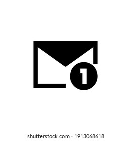 New email notification symbol icon in glyph style. Message and email symbols with conditions. Vector
