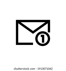 Nuevo icono de símbolo de notificación de correo electrónico en estilo de esquema. Símbolos de mensajes y correos electrónicos con condiciones. Vector