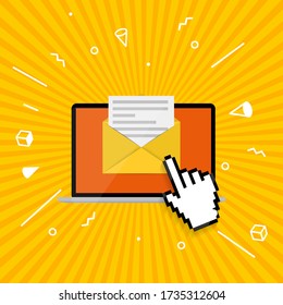 New Email on the laptop screen notification concept. Vector illustration EPS10