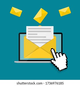 New Email on the laptop screen notification concept. Vector illustration EPS10