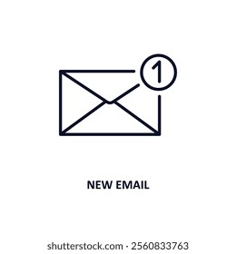 new email outline icon.  Thin line icon from education collection. Editable vector isolated on white background