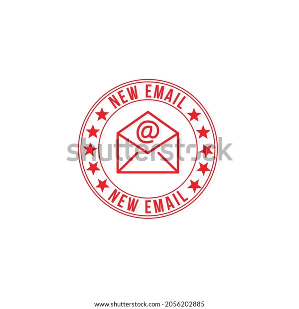 New Email Red Stamp Vector Illustrationisolated Stock Vector Royalty