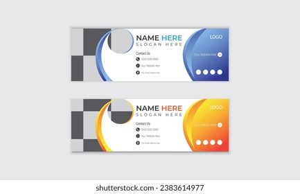 New Email Signature Design. Vector template Design. Banner Sign