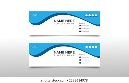 New Email Signature Design. Vector template Design. Banner Sign
