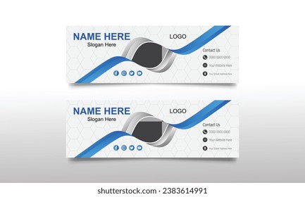New Email Signature Design. Vector template Design. Banner Sign