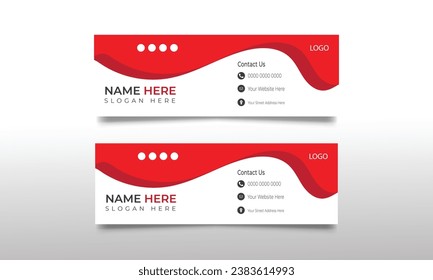 New Email Signature Design. Vector template Design. Banner Sign