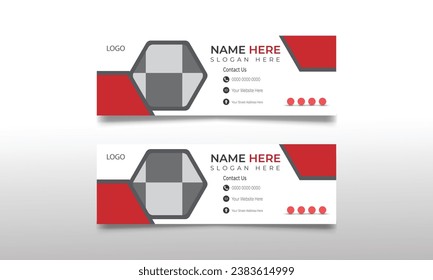 New Email Signature Design. Vector template Design. Banner Sign