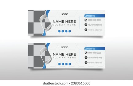 New Email Signature Design. Vector template Design. Banner Sign