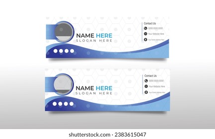 Neues E-Mail-Signaturdesign. Vectorvorlagendesign. Banner-Kennzeichnung