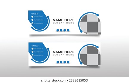 New Email Signature Design. Vector template Design. Banner Sign