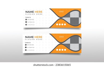 Neues E-Mail-Signaturdesign. Vectorvorlagendesign. Banner-Kennzeichnung