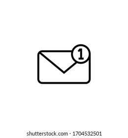 New email vector icon in linear, outline icon isolated on white background
