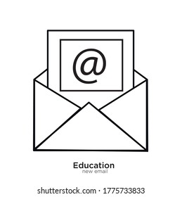 New email vector illustration lineal color and filled design