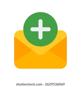 Nuevo Vector de correo electrónico para notificaciones de mensajes entrantes y de correo. Icono del sobre con la insignia de la alerta, el mensaje fresco y el papeleo digital