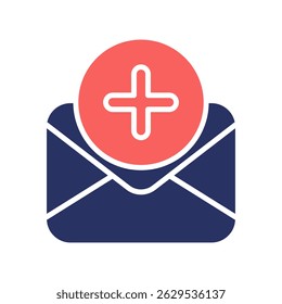 New Email Vector for Incoming Message and Mail Notification. Envelope icon with alert badge, fresh message and digital paperwork. solid duo tone Icon