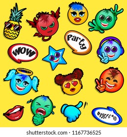 New Emoji Faces Vector Design Art Trendy Communication Chat Element, Set of Emoticons. Set of Emoji. Vector illustration