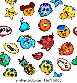 New Emoji Faces Vector Design Art Trendy Communication Chat Element, Set of Emoticons. Set of Emoji. Vector illustration