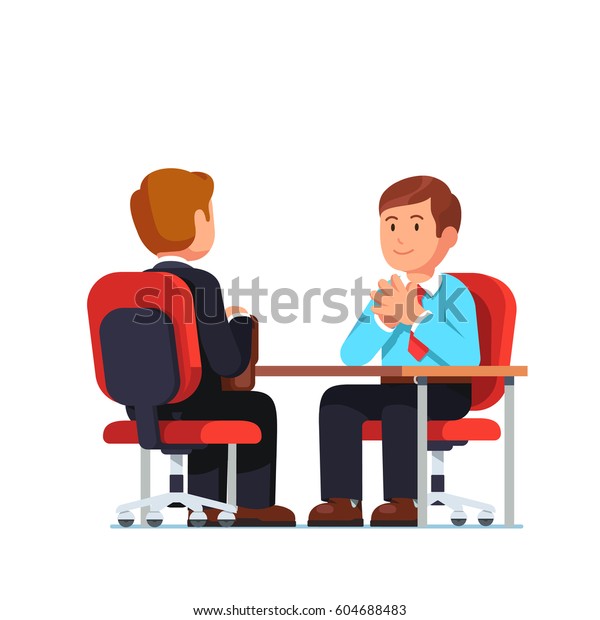 New Employee Applicant Boss Meeting Sitting Stock Vector (Royalty Free ...