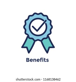 New Employee Hiring Process Icon W Benefits Ribbon