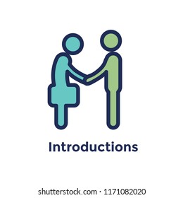 New Employee Hiring Process icon with 2 people shaking hands - introductions