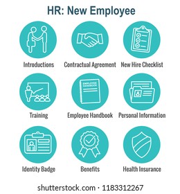 New Employee Hiring Process Icon Set   