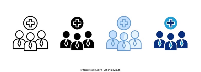 Conjunto de iconos de empleados Nuevos Colección de estilos múltiples
