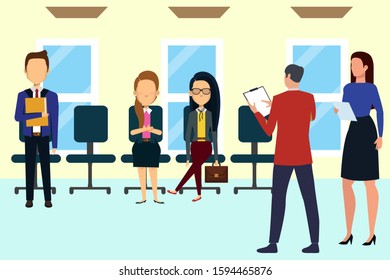 New Employee Recruitment Design Flat Character