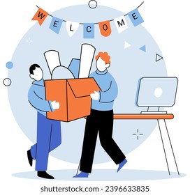 New employee. Vector illustration. Just as fresh breeze cinvigorate room, new employee brings new ideas, skills, and enthusiasm to company The arrival new employee signifies growth and progress