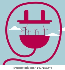 New energy concept design. Isolated on blue background.