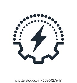 New energy, power. Vector linear icon illustration isolated on white background.