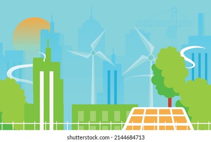 New Energy Vehicle Is Charging At Charging Pile, Low Carbon Life, Vector Illustration