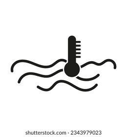 Nuevo icono de temperatura del refrigerante del motor. Ilustración vectorial. Eps 10.