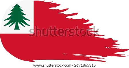 New England comet flag fly, grunge brush vector