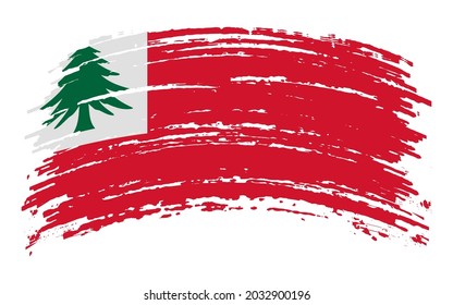 New England flag in grunge brush stroke, vector image