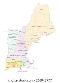 new england states administrative map