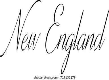 New England text sign illustration on white background