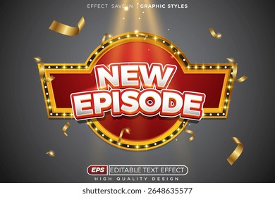 New episode 3d editable text effect template