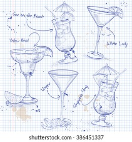 New Era Cocktail Set  on a notebook page