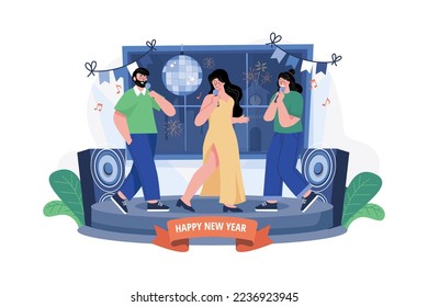 New year’s Eve Illustration concept. Flat illustration isolated on white background
