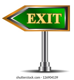 New exit symbol located on a white background