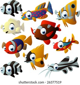 NEW extra big vector fish set