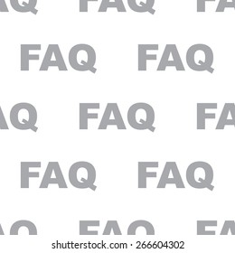 New Faq white and black seamless pattern for web design. Vector symbol