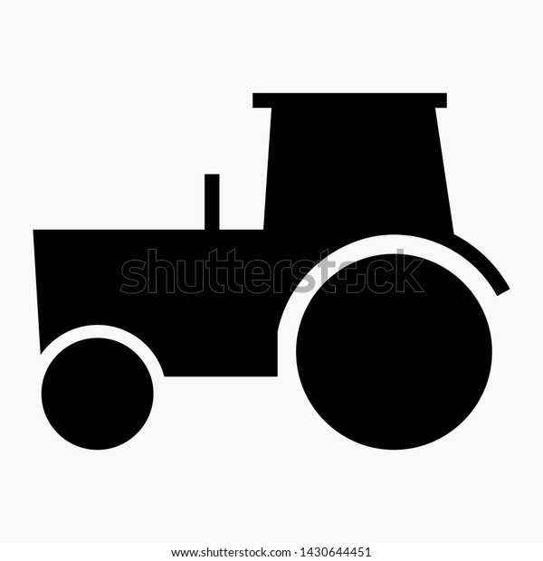 New farm tractor side on view illustration line\
art. Vector icon.